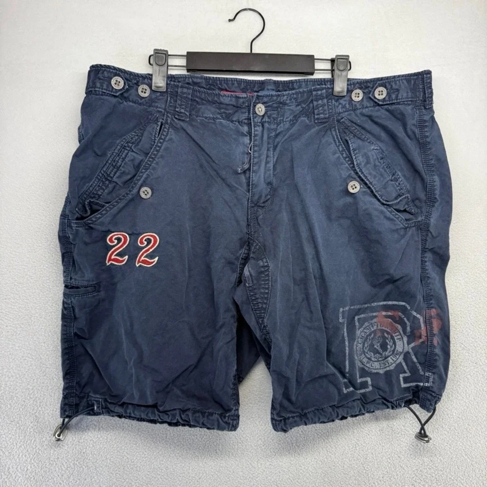 Vintage Ralph Lauren Shorts Me'ns 38 Blue Navy Military Cargo Great Britain 1948
